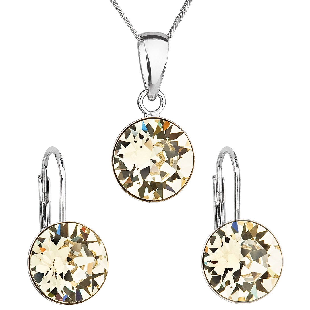 Sada strieborných šperkov s kameňmi Crystals from Swarovski ® Yellow