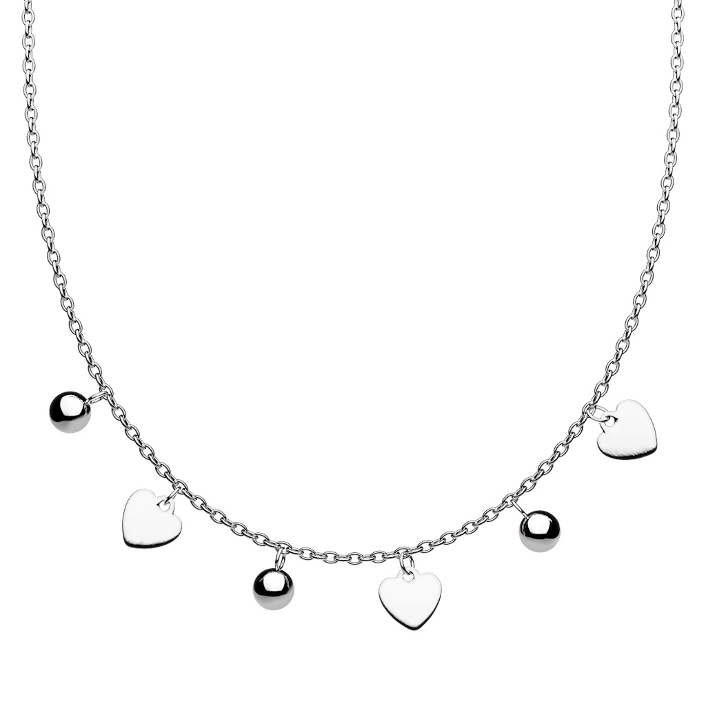 Oceľový náhrdelník s príveskami