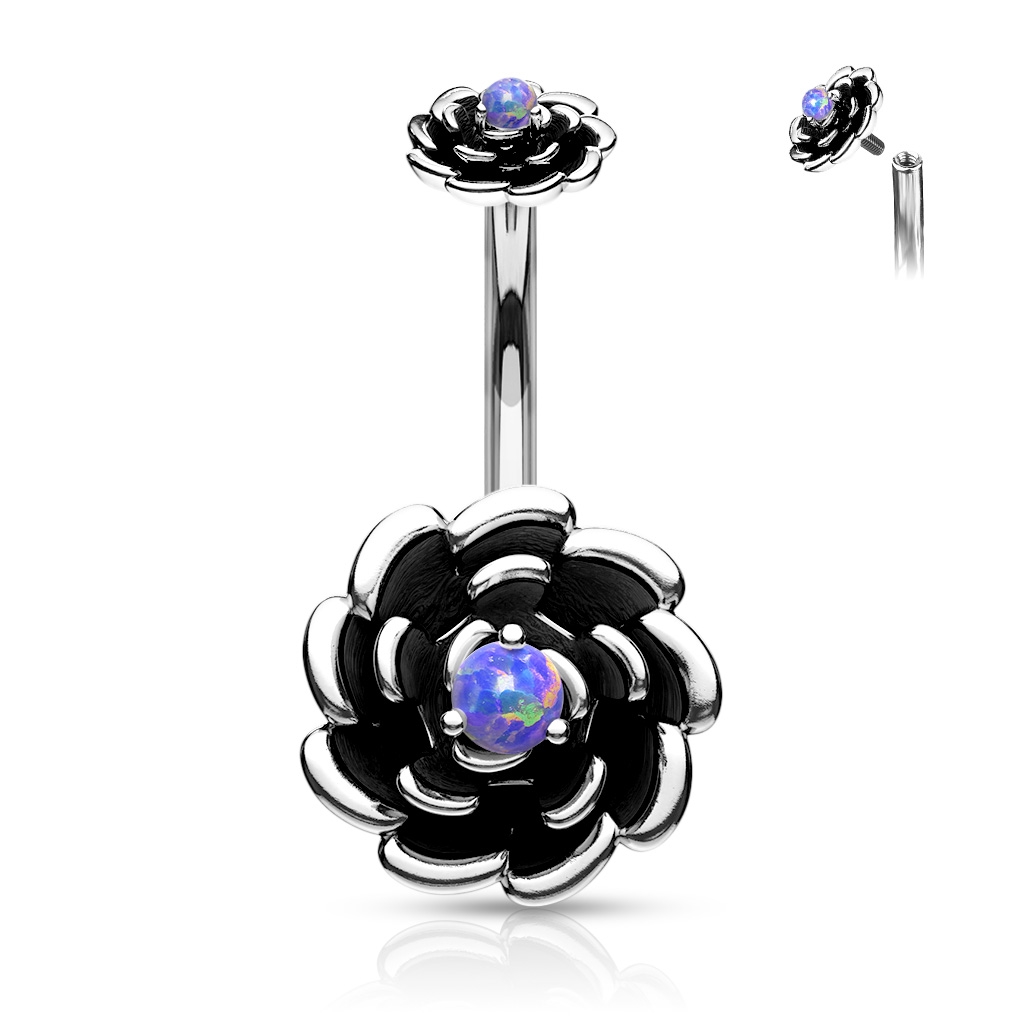 Šperky4U Piercing do pupíku Antique Rose, fialový opál - WP0043-A