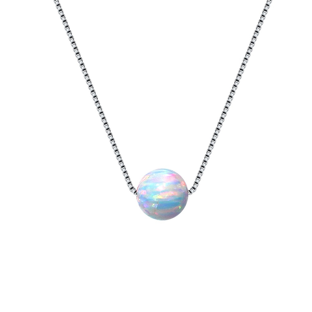 Strieborný opálový náhrdelník - gulička 5 mm