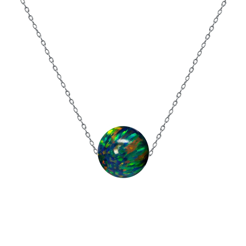 Oceľový náhrdelník s opál - gulička 6 mm