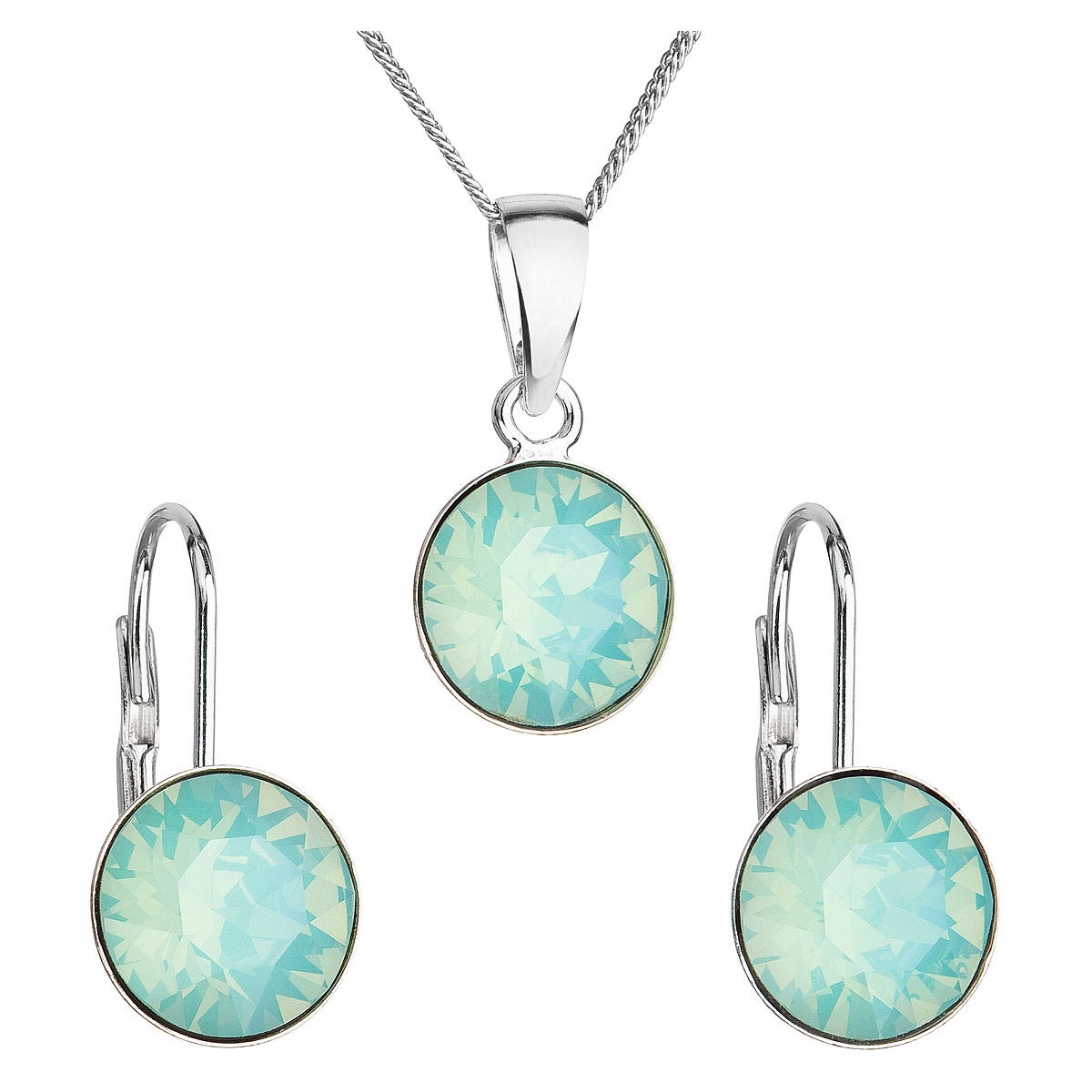 Sada strieborných šperkov s kameňmi Crystals from Swarovski ® Pacific Opal