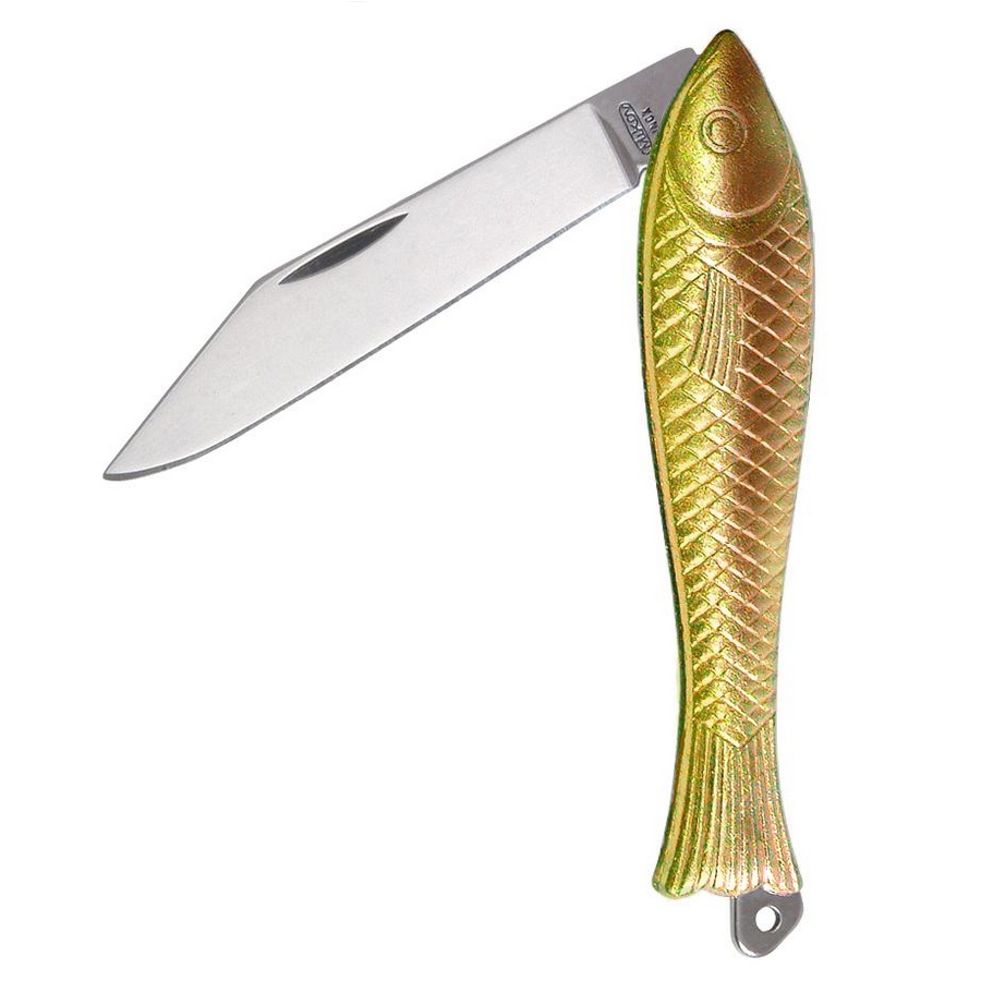 Otvárací vreckový nôž rybička zlato-zelená