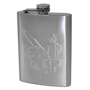 Ocelová kapesní láhev rybář - placatka 220ml