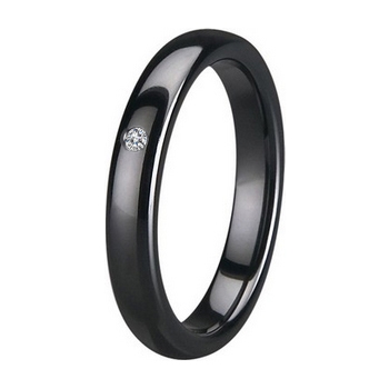 KM1010-4 Dámsky keramický prsteň čierny, šírka 4 mm