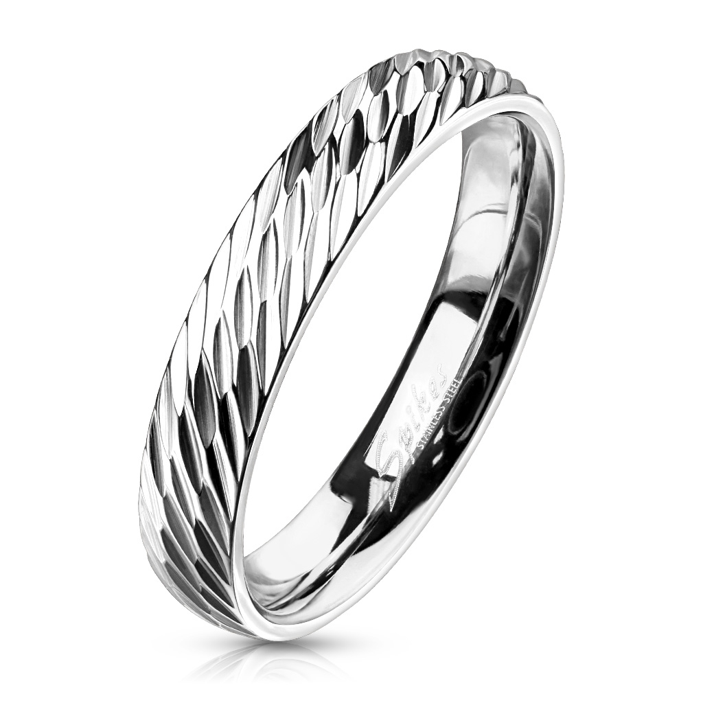 Šperky4U OPR1832 Pánský ocelový snubní prsten - velikost 65 - OPR1832-65