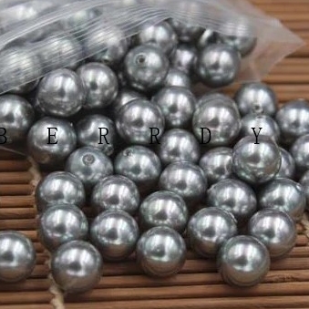 Šperky4U Syntetická perla - 6 mm - světle šedá barva - KP1012-06