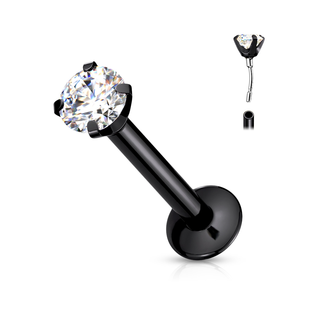 Šperky4U Piercing do brady - zirkon - LB1086-1008-K