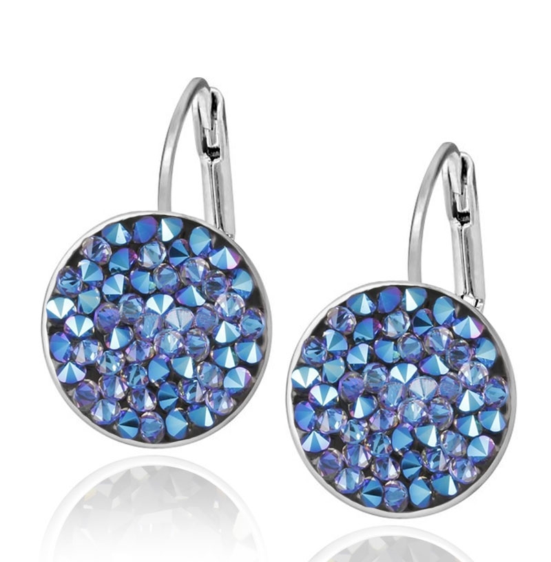 Náušnice s kryštálmi Crystals from Swarovski ® BLUE shimmer