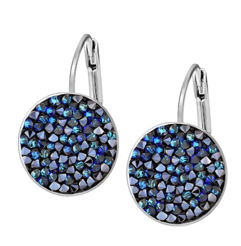 Náušnice s kryštálmi Crystals from Swarovski ® BERMUDA BLUE