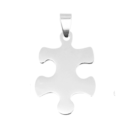 Šperky4U Ocelový přívěšek - destička puzzle levé - DR1294-L