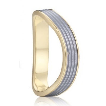 7AE AN1014 Pánský snubní ocelový prsten vlnka - velikost 60 - AN1014-60
