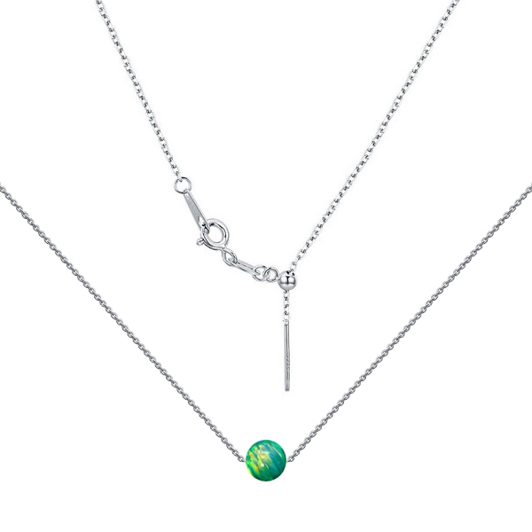 NUBIS® Stříbrný náhrdelník s opálem - kulička 5 mm - NBS02-OP11