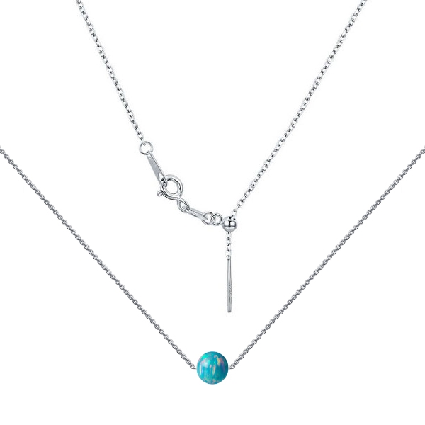 Strieborný náhrdelník s opál - gulička 5 mm