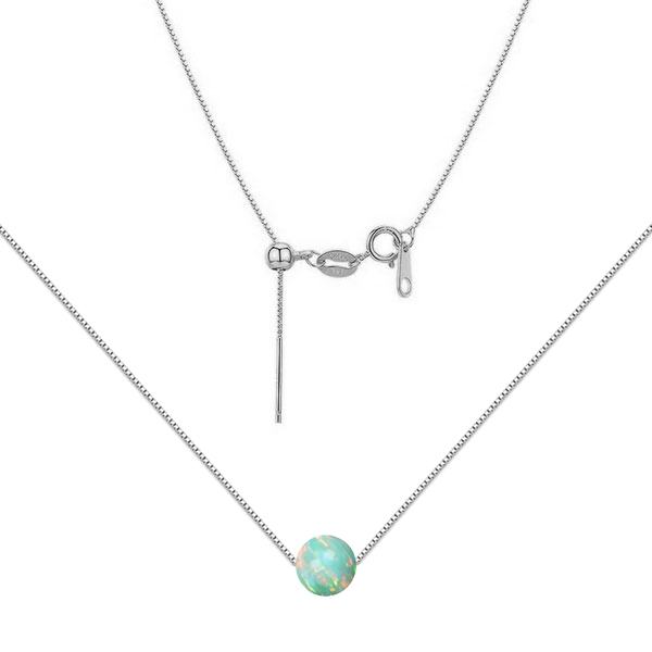Strieborný náhrdelník s opál - gulička 6 mm