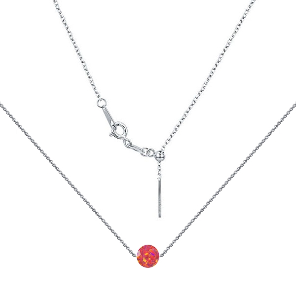 NUBIS® Stříbrný náhrdelník s opálem - kulička 5 mm - NBS02-OP23