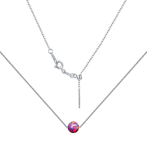 Strieborný náhrdelník s opál - gulička 5 mm