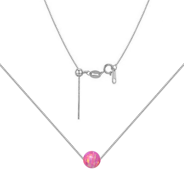 Strieborný náhrdelník s opál - gulička 6 mm
