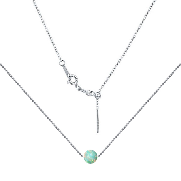 NUBIS® Stříbrný náhrdelník s opálem - kulička 5 mm - NBS02-OP03