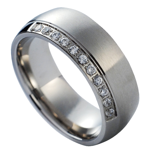NUBIS® NSS1005-Zr-C Dámský snubní prsten s čirými zirkony - velikost 47 - NSS1005-Zr-C-47