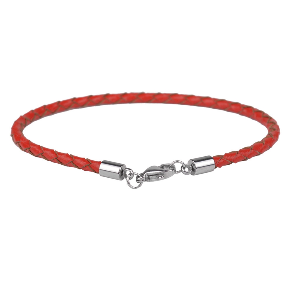 Šperky4U Červený splétaný náramek koženka - NR1268-R