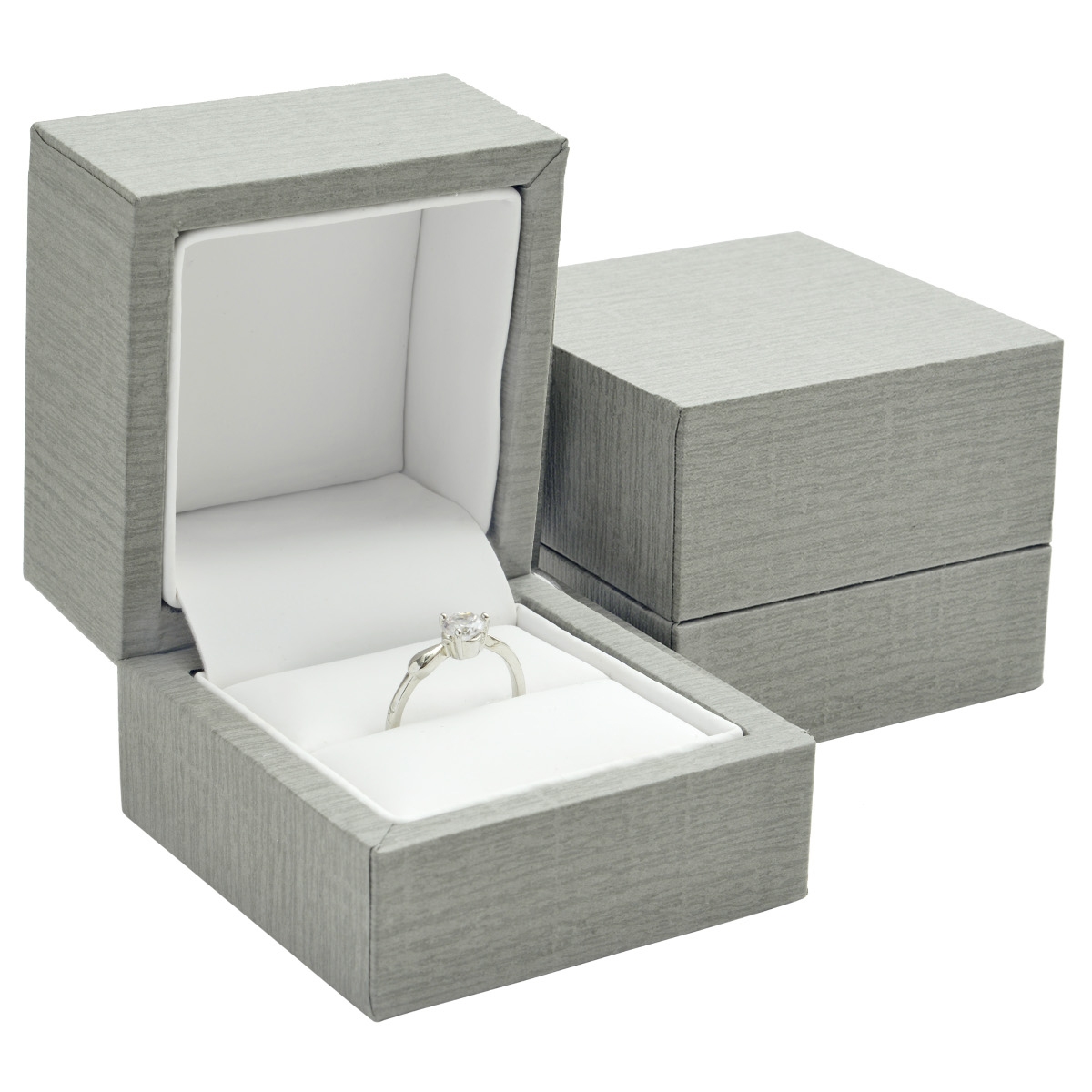 Plastová krabička na prsteň - imitácia kože