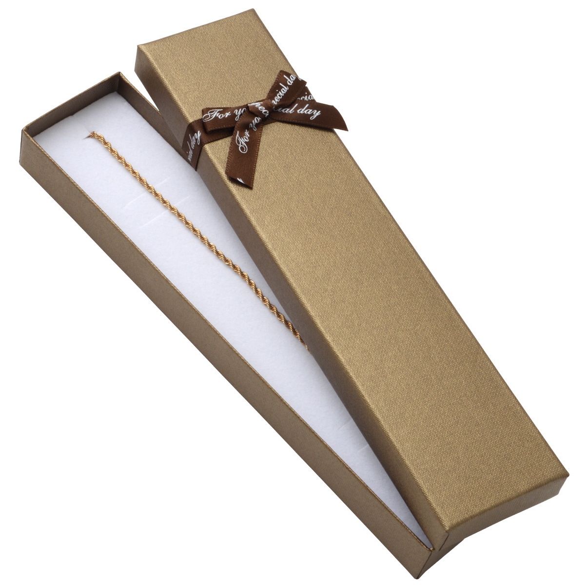 Darčeková krabička na súpravu šperkov, hnedá s hnedou mašľou
