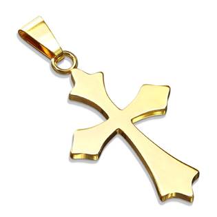 Zlacený ocelový přívěšek - kříž