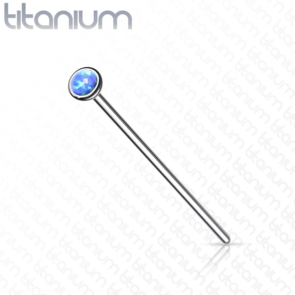 Variabilný piercing do nosa TITAN, opál 2 mm
