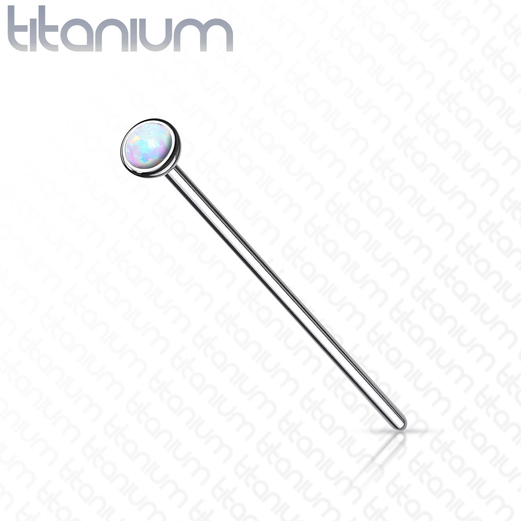 Šperky4U Variabilní piercing do nosu TITAN, opál 2 mm - TIT1060-OP17