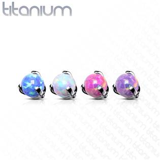Náhradní kamínek k labretě TITAN s opálem, závit 1,2 mm