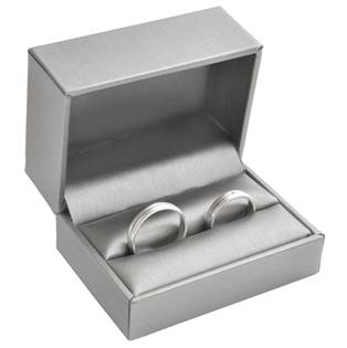 Dárková krabička na snubní prsteny, kovově šedá