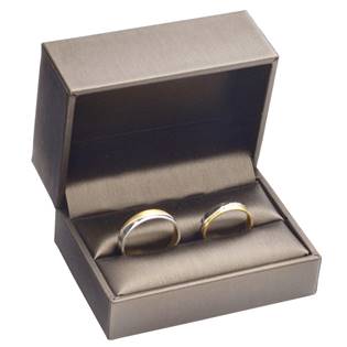 Dárková krabička na snubní prsteny, kovově hnědá