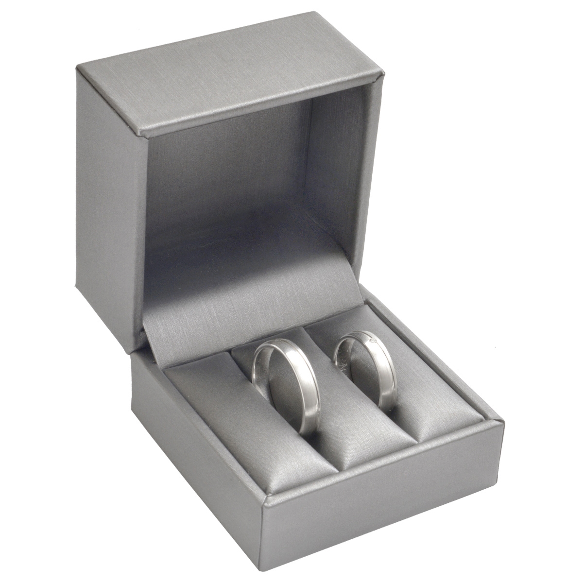 Darčeková krabička na snubný prsteňe, kovovo šedá