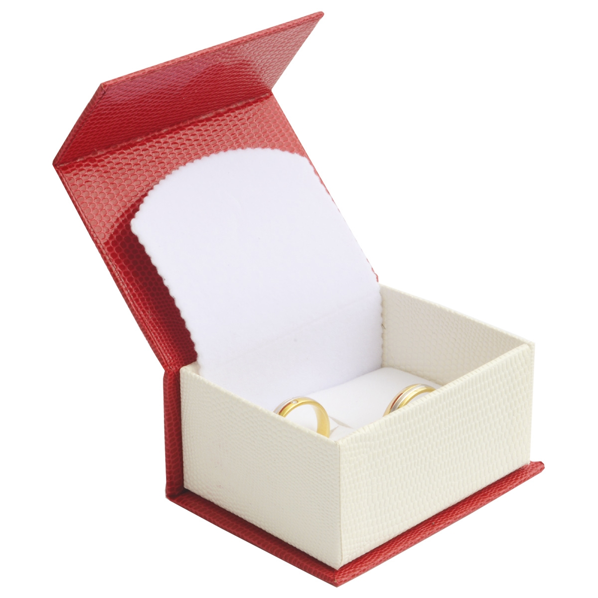 Červená darčeková krabička na snubné prstene magnetické zatváranie