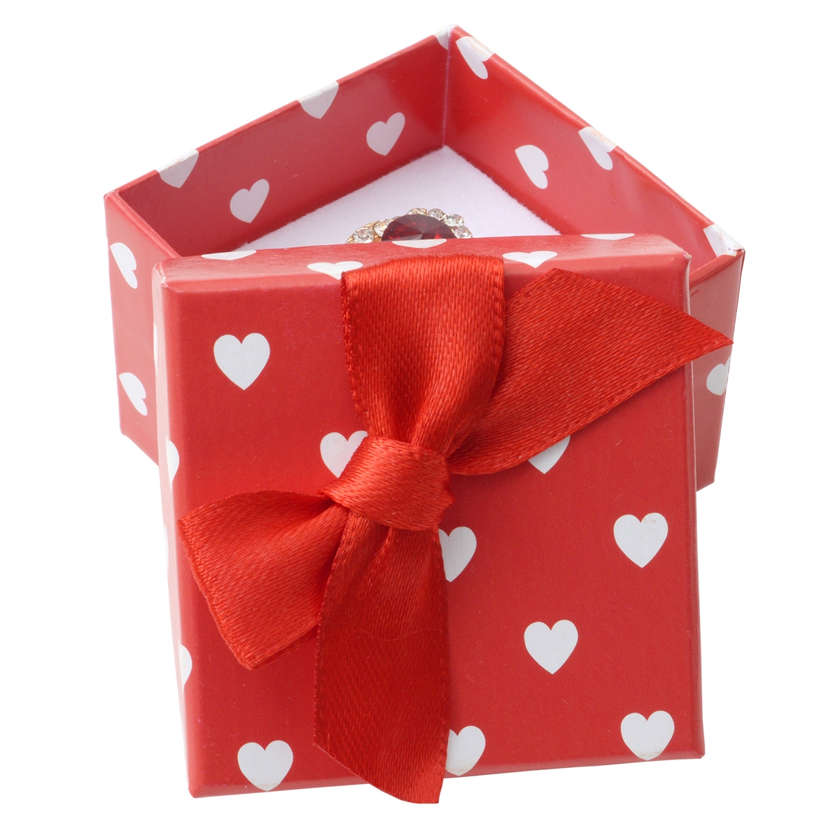 Malá darčeková krabička na prsteň - červená