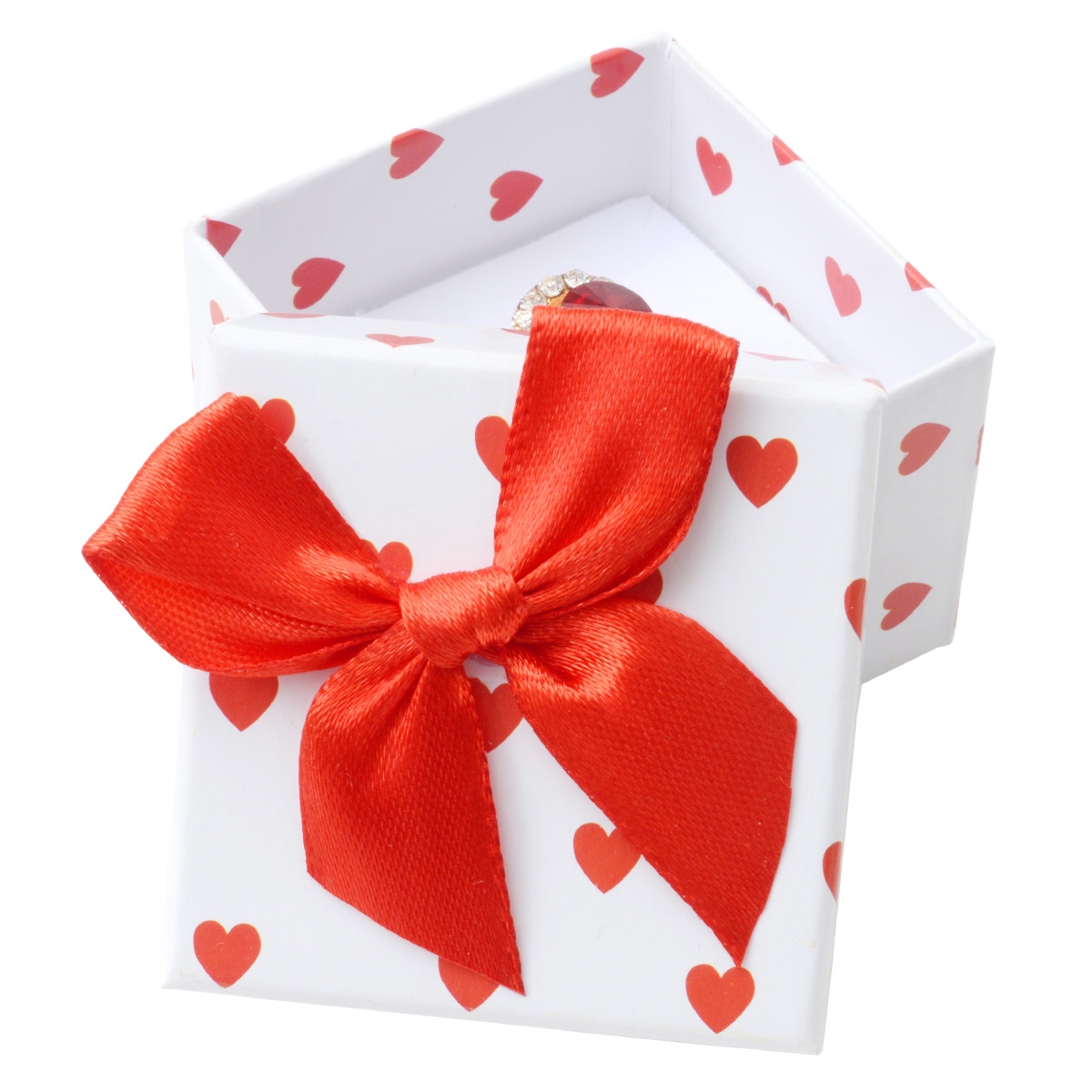 Malá darčeková krabička na prsteň - biela