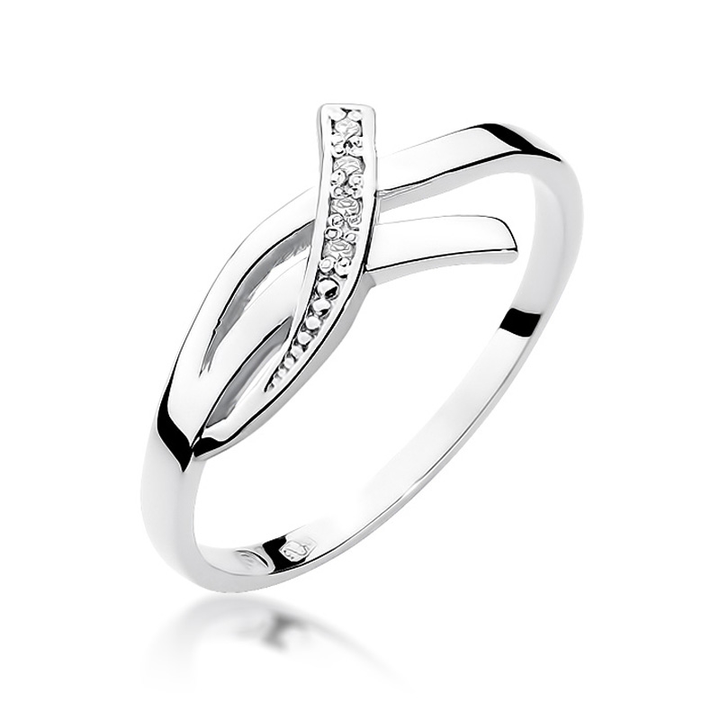 NUBIS® Zlatý zásnubní prsten s diamanty - velikost 54 - W-179W-54