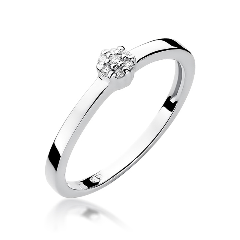 NUBIS® Zlatý zásnubní prsten s diamanty - velikost 54 - W-100WC-54