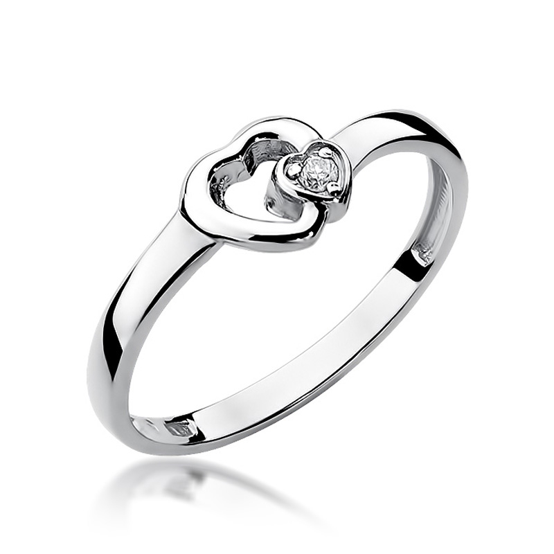 NUBIS® Zlatý zásnubní prsten s diamantem - velikost 51 - W-188W-51