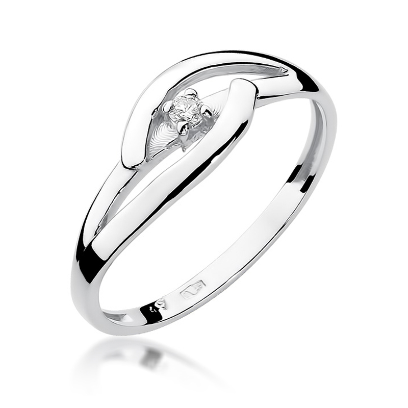 NUBIS® Zlatý zásnubní prsten s diamantem - velikost 52 - W-186W-52