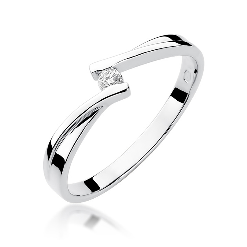 NUBIS® Zlatý zásnubní prsten s diamantem - velikost 54 - W-137W-54