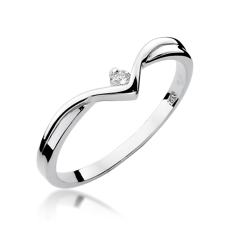 NUBIS® Zlatý zásnubní prsten s diamantem - velikost 55 - W-051W-55
