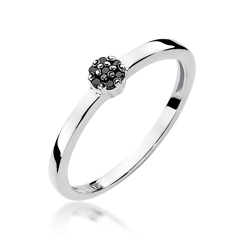 NUBIS® Zlatý prsten s černými diamanty - velikost 50 - W-100WK-50