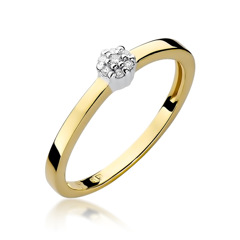 NUBIS® Zlatý zásnubní prsten s diamanty - velikost 52 - W-100GWC-52