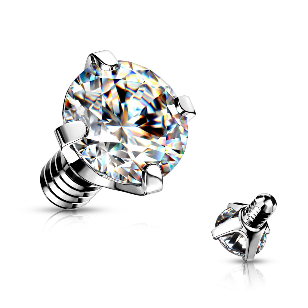 Šperky4U Ozdobný kamínek k mikrodermálu, průměr 5 mm, čirá barva - MD020-05C