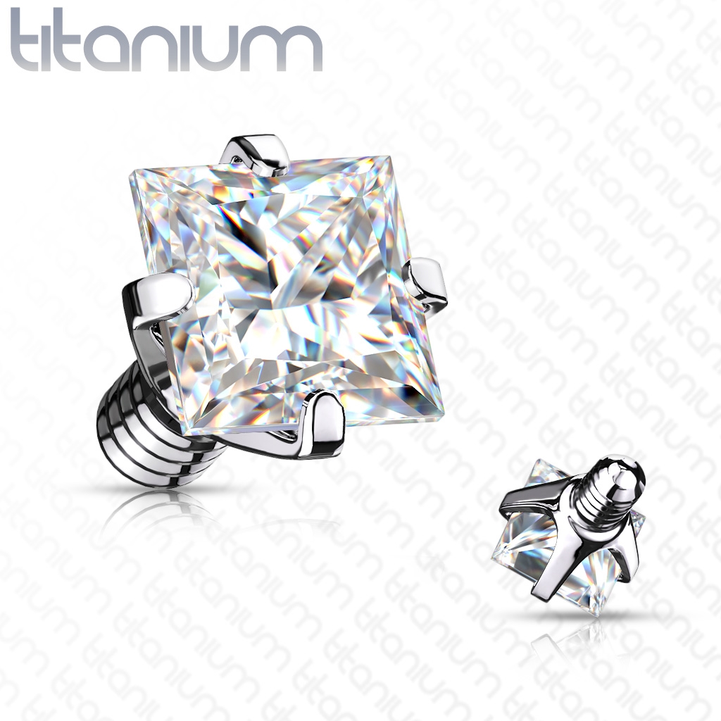 Šperky4U Náhradní kamínek k dermálu TITAN, závit 1,6 mm, 4mm, barva: čirá - TIT1086-04C