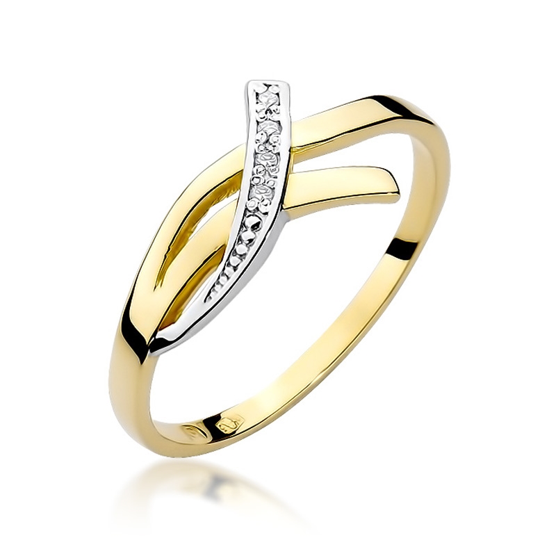 NUBIS® Zlatý zásnubní prsten s diamanty - velikost 51 - W-179GW-51