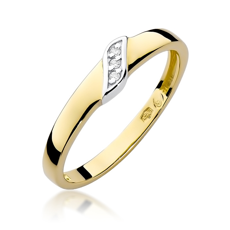 NUBIS® Zlatý zásnubní prsten s diamanty - velikost 54 - W-176GW-54
