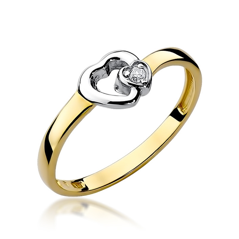 Zlatý zásnubný prsteň s diamantom